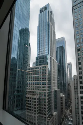 High Floor Office View of Downtown Skyscrapers