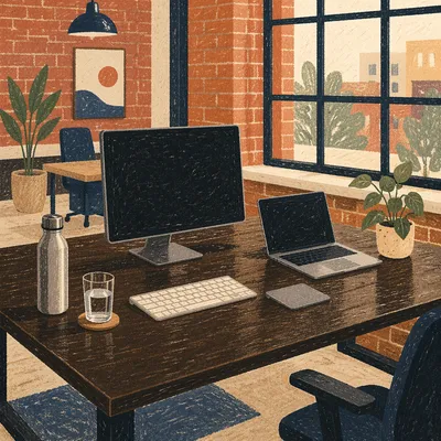 Clean Organized Desk in Modern Office
