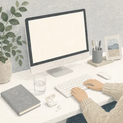 Minimal Clean Desk Policy Workspace Scene