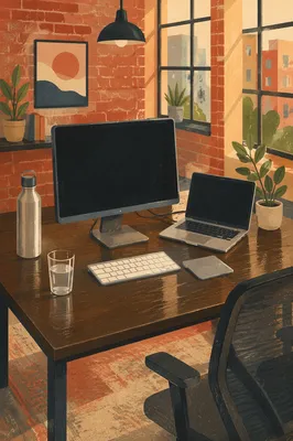 Clean Organized Desk in Modern Office