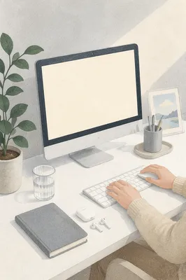 Minimal Clean Desk Policy Workspace Scene