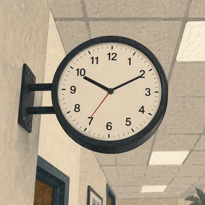 Office Wall Clock Time Management Concept