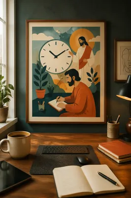 Orange Office Clock for Time Management