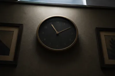 Office Wall Clock Time Management Concept