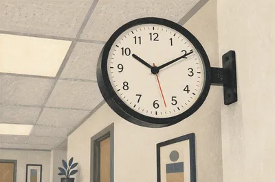 Corporate Wall Clock Time Management Concept