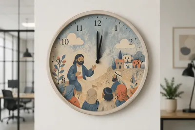 Office Wall Clock Time Management Concept