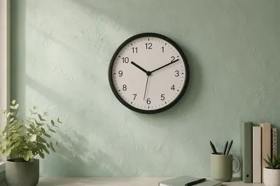 Mint Green Office Clock for Time Management