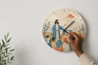 Office Wall Clock Time Management Concept
