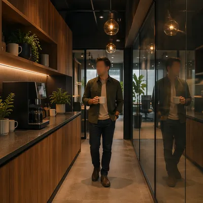 Modern Office Coffee Break Room