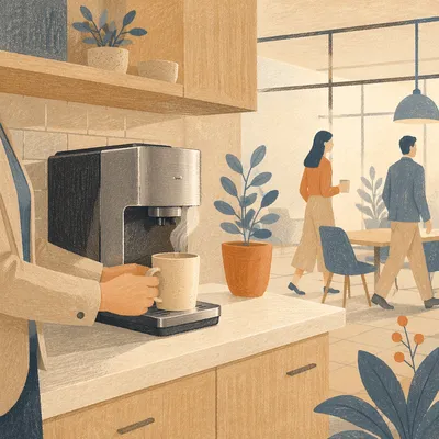 Modern Office Break Room Coffee Machine