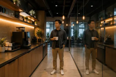 Warm Office Coffee Break Room