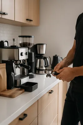 Office Break Room Coffee Preparation