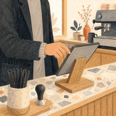 Modern Cafe Counter Business Transaction