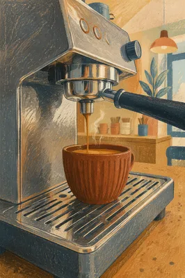Cozy Cafe Espresso Machine Morning Brew