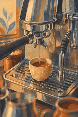 Morning Espresso at Cozy Cafe Counter