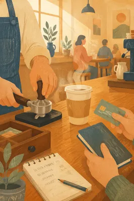 Warm Morning Cafe Barista Counter