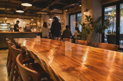 Warm Cafe Counter Business Meeting Interior