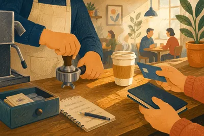 Warm Cafe Counter Morning Service