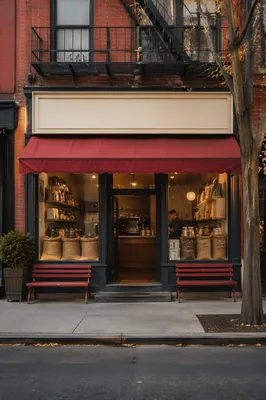 Cozy Brick Coffee Shop Storefront