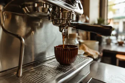 Cozy Cafe Espresso Machine Close-Up