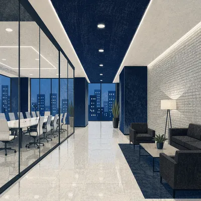 Modern Glass Conference Room Office Interior