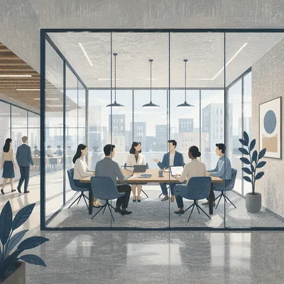 Modern Glass Wall Conference Room
