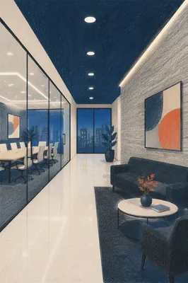 Modern Glass Conference Room Office Interior