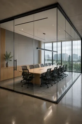 Modern Glass Conference Room Interior