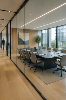 Modern Glass Conference Room Interior