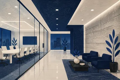 Modern Glass Conference Room Interior