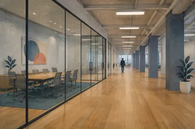 Modern Glass Conference Room Interior