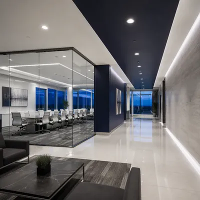 Modern Glass Conference Room Interior