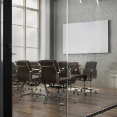 Modern Glass Conference Room Interior