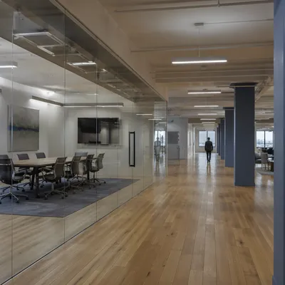 Modern Glass Conference Room Interior