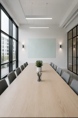 Modern Glass Wall Office Conference Room