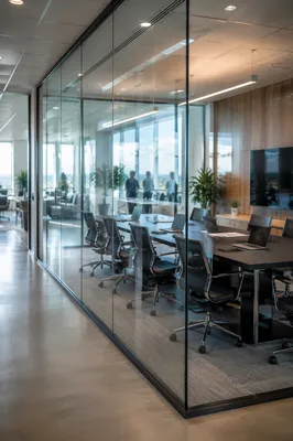 Modern Glass Conference Room in Office