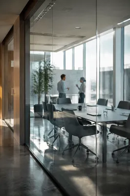 Modern Glass Wall Conference Room Office