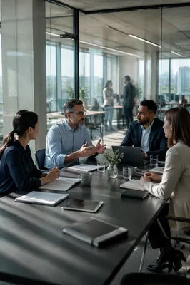 Modern Glass Conference Room Office Scene
