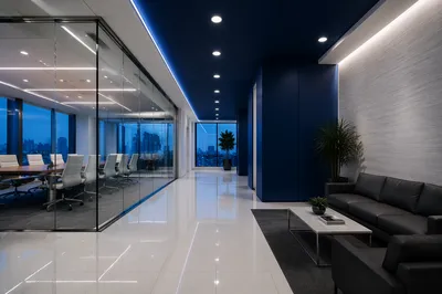 Modern Glass Conference Room Interior