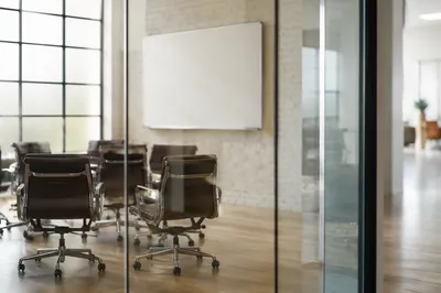 Modern Glass Conference Room Interior