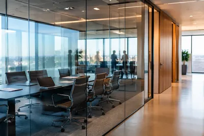 Modern Glass Conference Room in Office