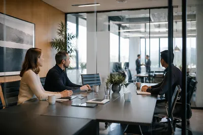 Modern Glass Conference Room Office Scene
