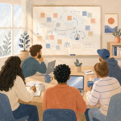 Conference Room Whiteboard Brainstorm Meeting