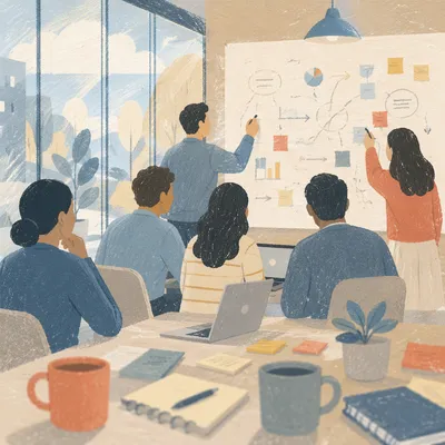 Conference Room Whiteboard Brainstorming Team Meeting