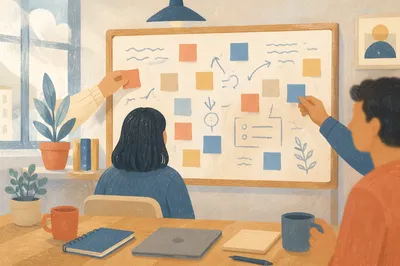 Bright Conference Room Whiteboard Brainstorm Scene