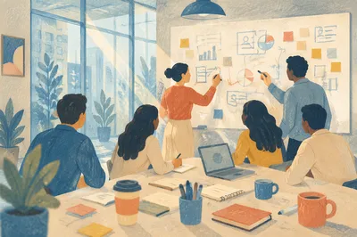 Conference Room Whiteboard Brainstorming Team Meeting