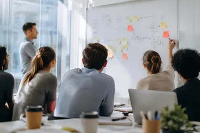 Modern Conference Room Brainstorming Team Meeting