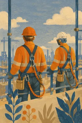 Construction Workers on Elevated Job Site
