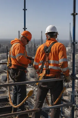 Construction Workers on Elevated Job Site