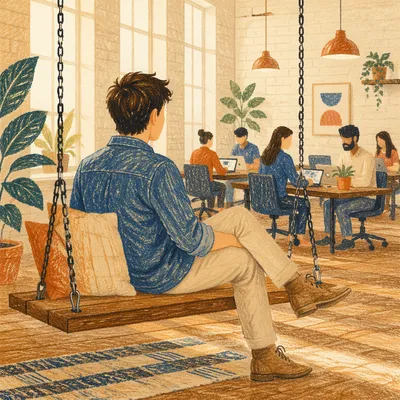 Warm Open Plan Coworking Loft